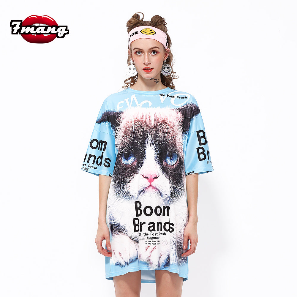 Street cat printing t shirt