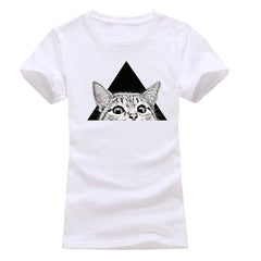 cat printed girl t-shirts