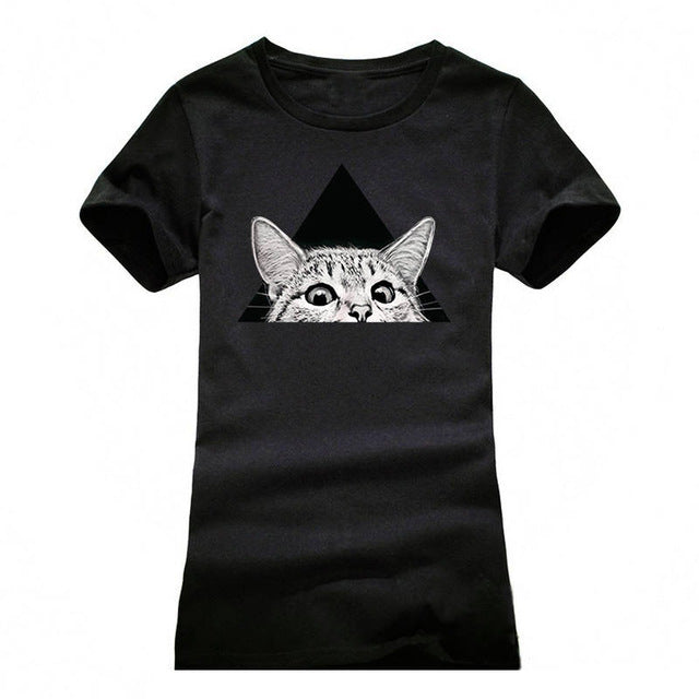 cat printed girl t-shirts