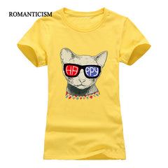 cartoon cat print short sleeve t-shirts