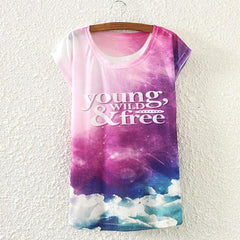 Summer Cotton Cat Print T-Shirt