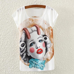 Summer Cotton Cat Print T-Shirt