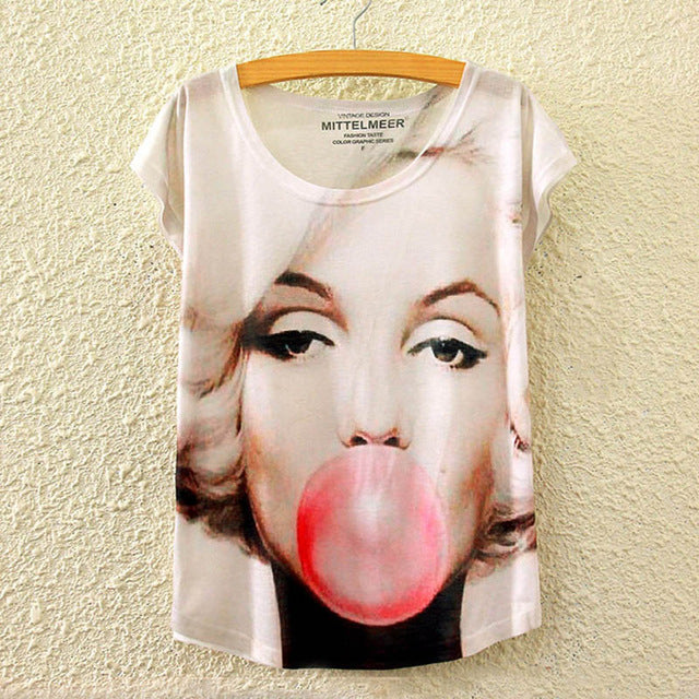 Summer Cotton Cat Print T-Shirt