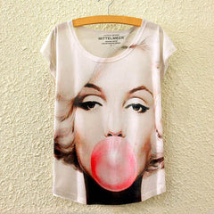 Summer Cotton Cat Print T-Shirt