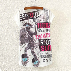 Summer Cotton Cat Print T-Shirt