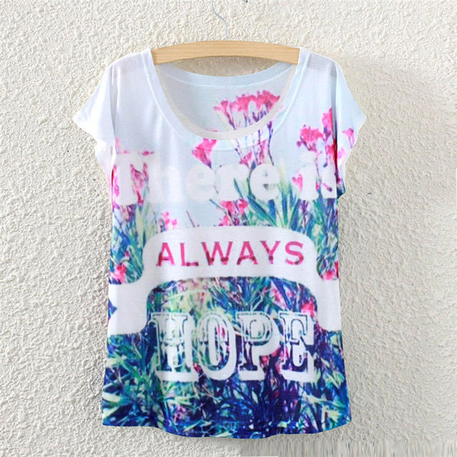 Summer Cotton Cat Print T-Shirt