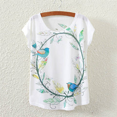 Summer Cotton Cat Print T-Shirt