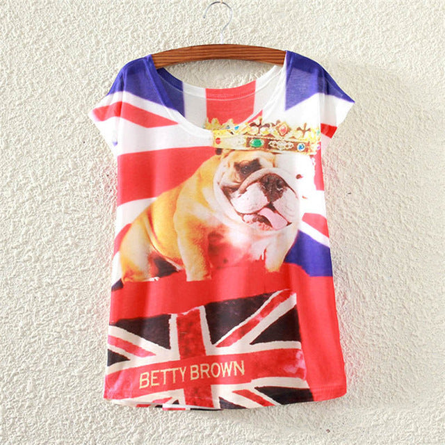 Summer Cotton Cat Print T-Shirt