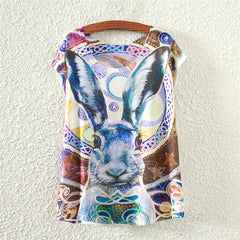 Summer Cotton Cat Print T-Shirt