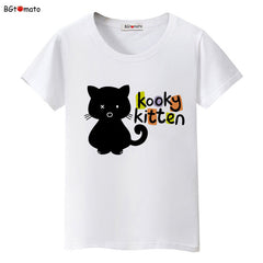 Black cat pink love t-shirt