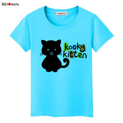 Black cat pink love t-shirt