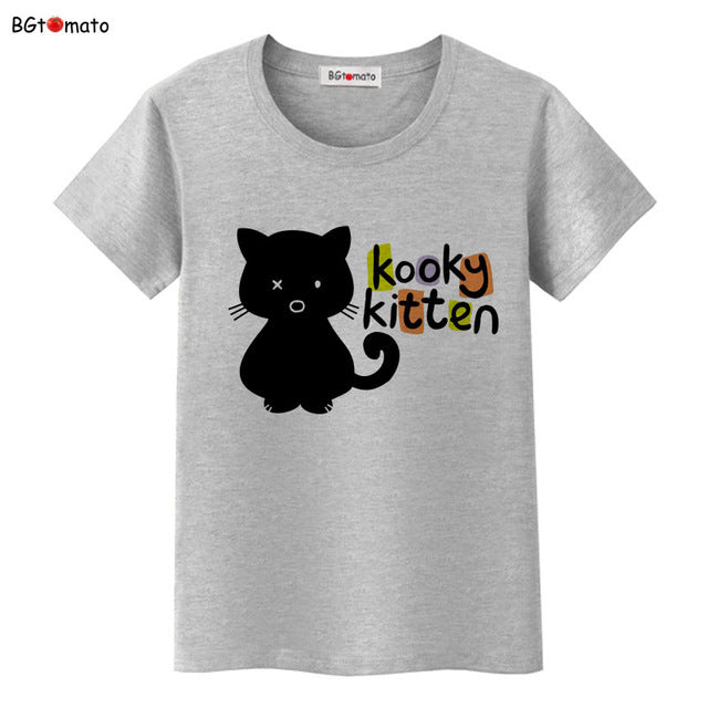 Black cat pink love t-shirt