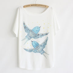 Cat kiss Fish print Top Tees