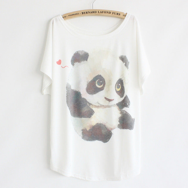 Cat kiss Fish print Top Tees