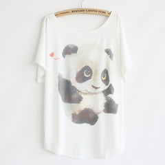Cat kiss Fish print Top Tees
