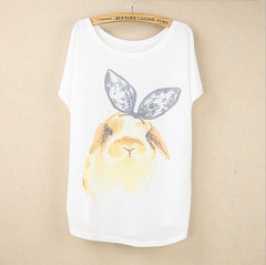 Cat kiss Fish print Top Tees
