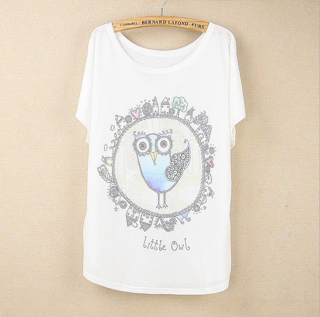 Cat kiss Fish print Top Tees