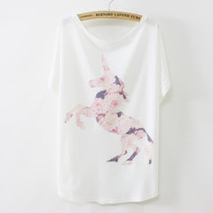 Cat kiss Fish print Top Tees
