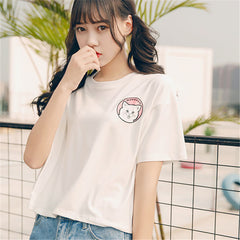 Cartoon Cat Printed T shirt
