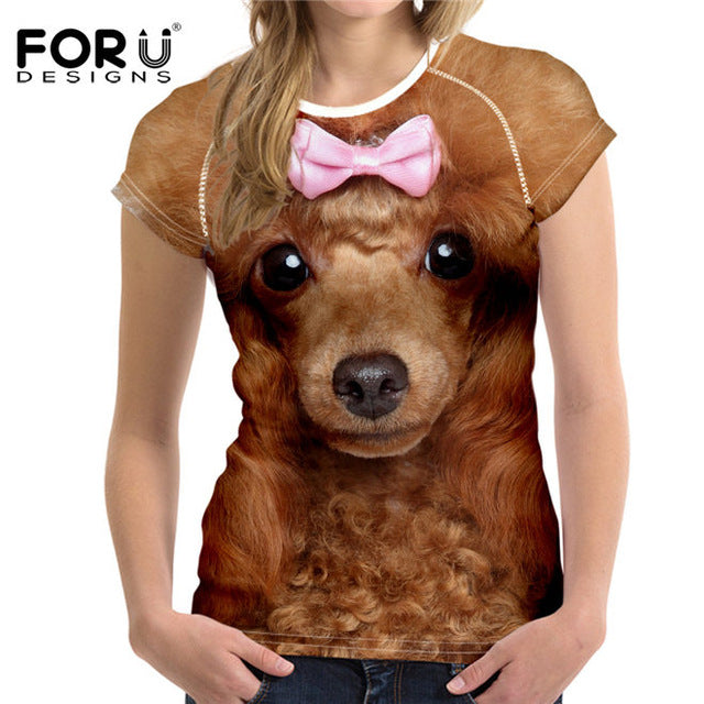 3D Black Cat Female T-shirts for Women