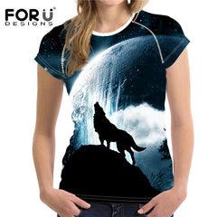 3D Black Cat Female T-shirts for Women