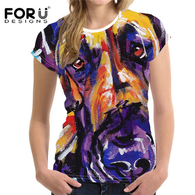 3D Black Cat Female T-shirts for Women