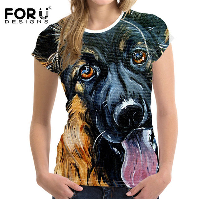 3D Black Cat Female T-shirts for Women