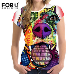 3D Black Cat Female T-shirts for Women