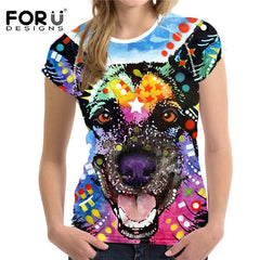 3D Black Cat Female T-shirts for Women