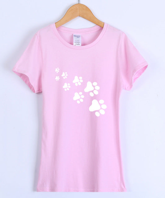 Cat Paws Printed casual female T-shirt
