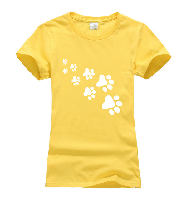 Camisetas cat paws kawaii printed t shirt