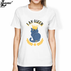 I Am Cat Queen Women's Fashion T-Shirts