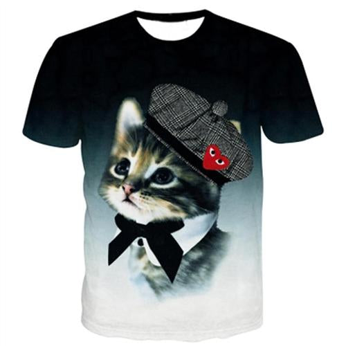 New Animal Cat Print 3D T Shirt