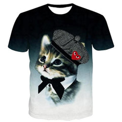 New Animal Cat Print 3D T Shirt