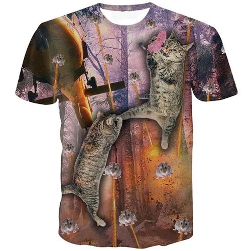 New Animal Cat Print 3D T Shirt