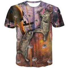 New Animal Cat Print 3D T Shirt