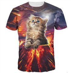 New Animal Cat Print 3D T Shirt