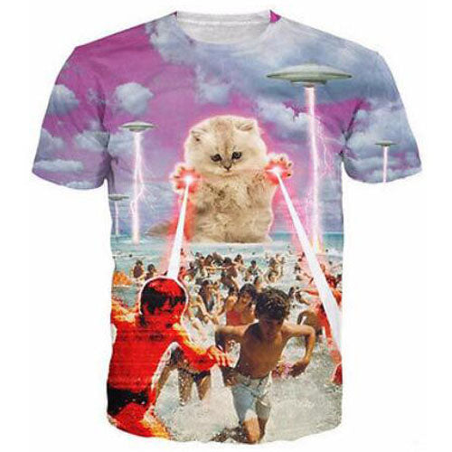 New Animal Cat Print 3D T Shirt
