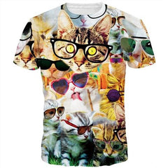 New Animal Cat Print 3D T Shirt