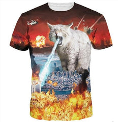 New Animal Cat Print 3D T Shirt