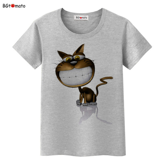 lovely smiling face cat t shirt