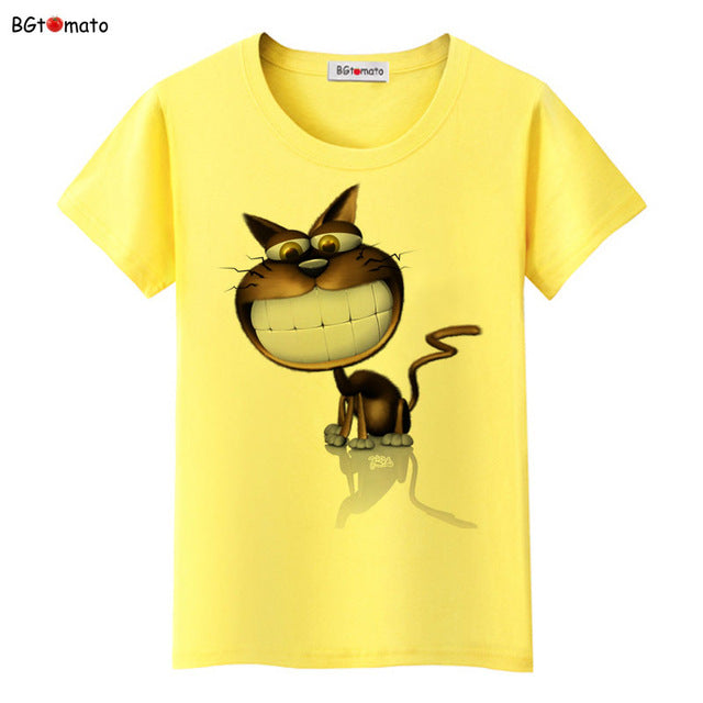 lovely smiling face cat t shirt