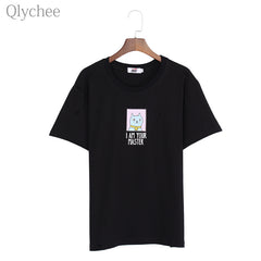 I AM YOUR MASTER Letter Print Short Sleeve Loose Female Tee Top