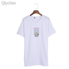 I AM YOUR MASTER Letter Print Short Sleeve Loose Female Tee Top