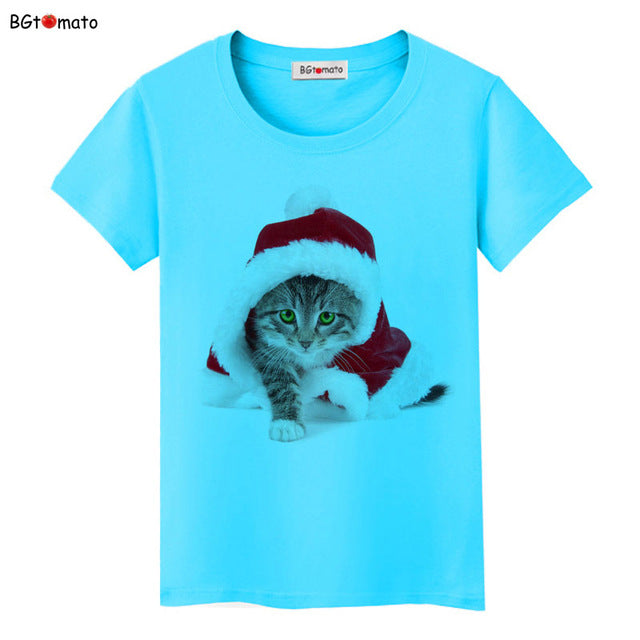 Christmas cat t shirt