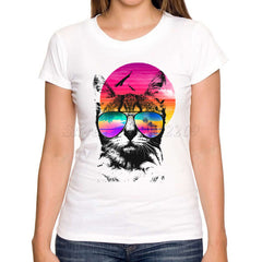 New Fashion Summer Cat Cartoon Printed T shirt