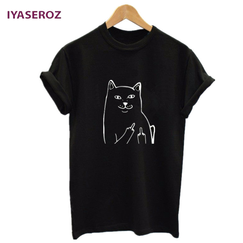 Middle Finger Pocket Cat T Shirt