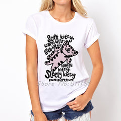 Funny Soft Kitty Printed T-shirts