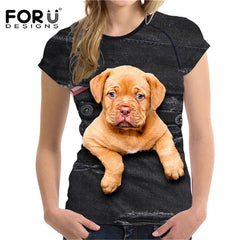 3D Black Denim Pocket Girls T-shirts