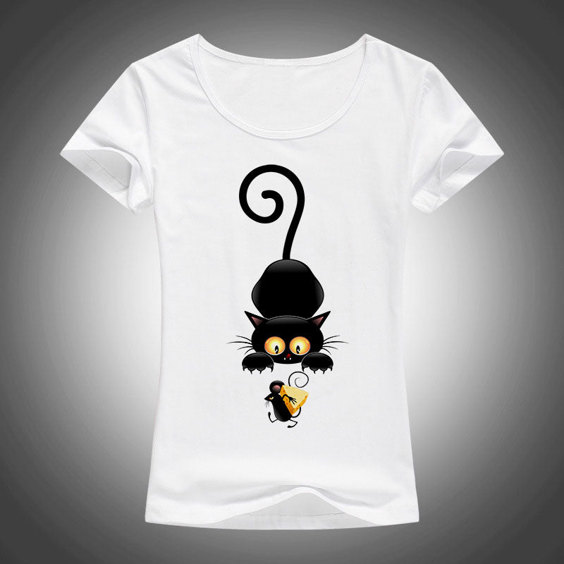 Naughty black cat t shirt